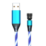 Petra store Luminous Magnetic Cable with blue USB plug and glowing braided cord for easy charging
