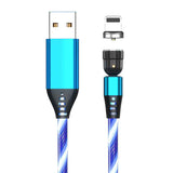 Petra store Luminous Magnetic Cable with detachable magnetic connector and blue glowing design