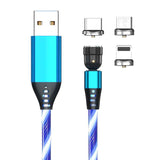 Petra store Luminous Magnetic Cable with USB connector and three interchangeable magnetic tips for fast charging