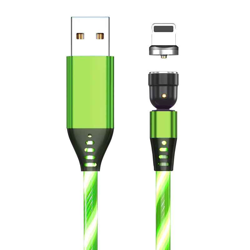 Petra store Luminous Magnetic Cable in green with USB and detachable magnetic connector for charging