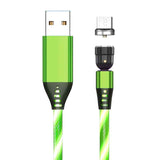 Petra store Luminous Magnetic Cable in green with USB and detachable magnetic connector for fast charging