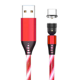 Petra store Luminous Magnetic Cable in red with detachable magnetic USB Type-C connector