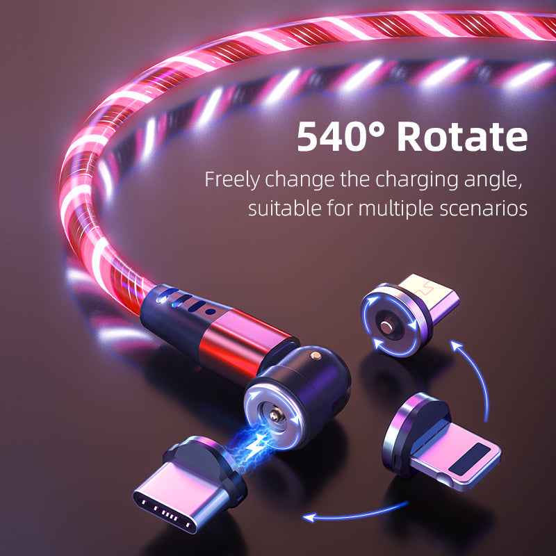 Luminous Magnetic Cable with 540 degree rotation and interchangeable connectors from Petra store