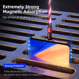 Luminous Magnetic Cable from Petra store charging a phone with strong magnetic adsorption over a sewer grate