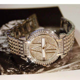 Women's Quartz Watch with sparkling rhinestones and metallic band from Petra store fashion accessories