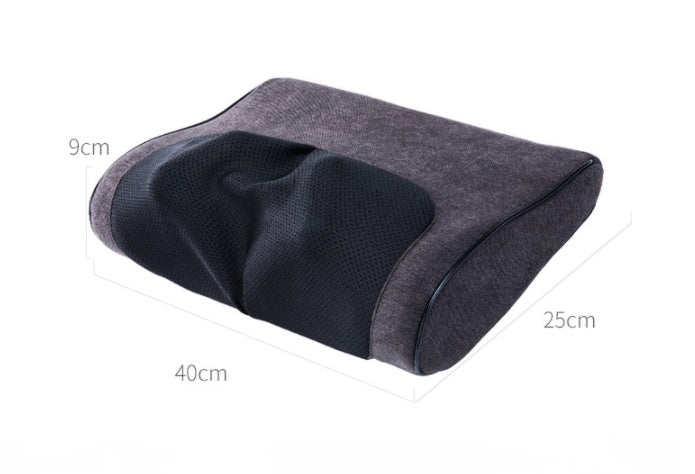Petra store black and gray massage pillow with ergonomic design and mesh fabric for comfort
