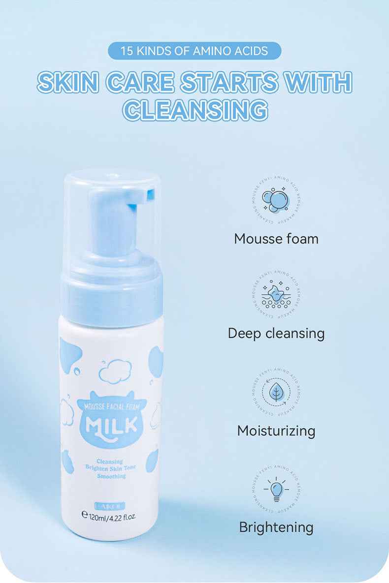 Petra store milk facial foam for pore cleaning with deep cleansing moisturizing and brightening benefits
