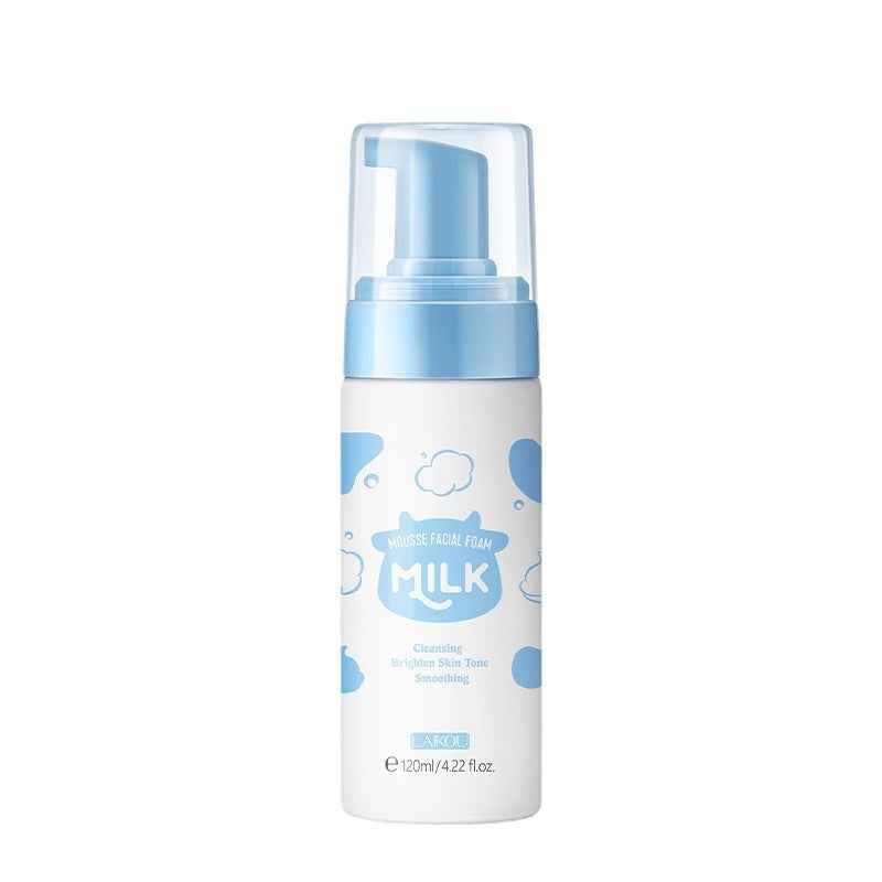 Petra store milk mousse facial foam for pore cleaning and brightening skin tone 120ml bottle