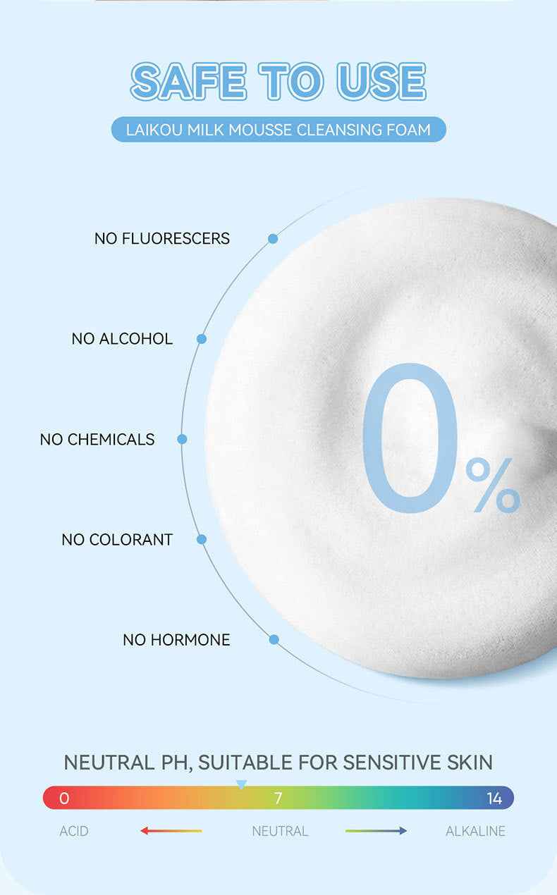 Petra store Laikou milk mousse cleansing foam for pore cleaning with neutral pH and no harsh chemicals