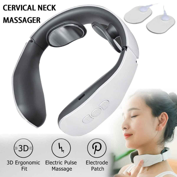 Petra store multifunctional neck massager with 3D ergonomic fit electric pulse massage and electrode patch
