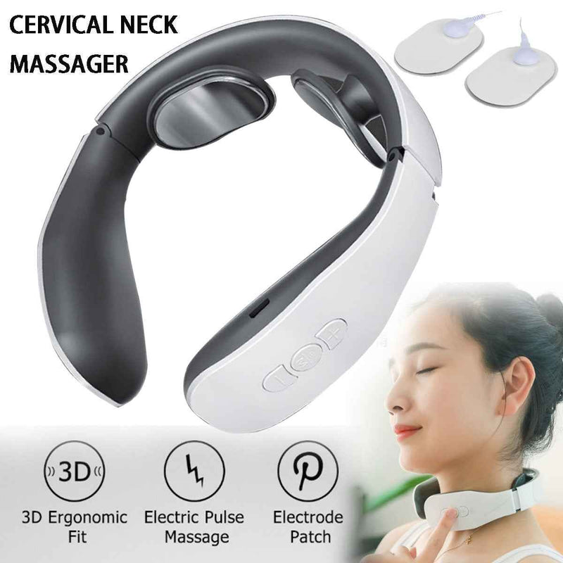 Petra store multifunctional neck massager with 3D ergonomic fit electric pulse massage and electrode patch