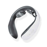 Petra store multifunctional neck massager in black and white with control buttons for pain relief