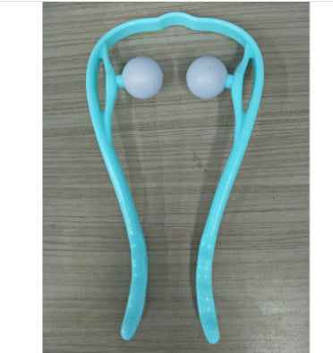 Petra store Six-Wheel Neck Massager teal handheld roller with two white massage balls for neck tension relief