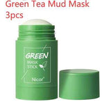 Petra store Cleansing Green Tea Mask in green stick container with removable cap for skincare