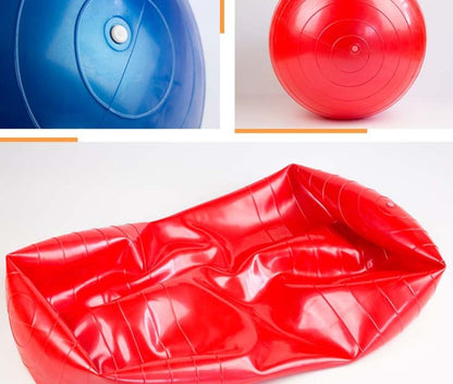 Red deflated Peanut Massage Ball with textured surface for targeted muscle relief