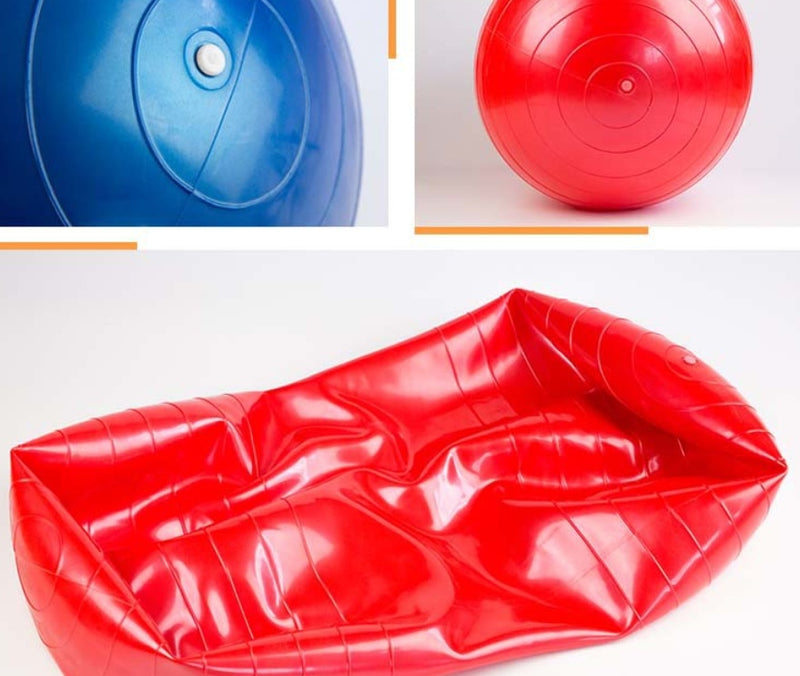 Red deflated Peanut Massage Ball with textured surface for targeted muscle relief