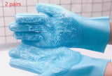 Petra store blue Pet Bath Glove and Brush with soft silicone bristles for grooming pets