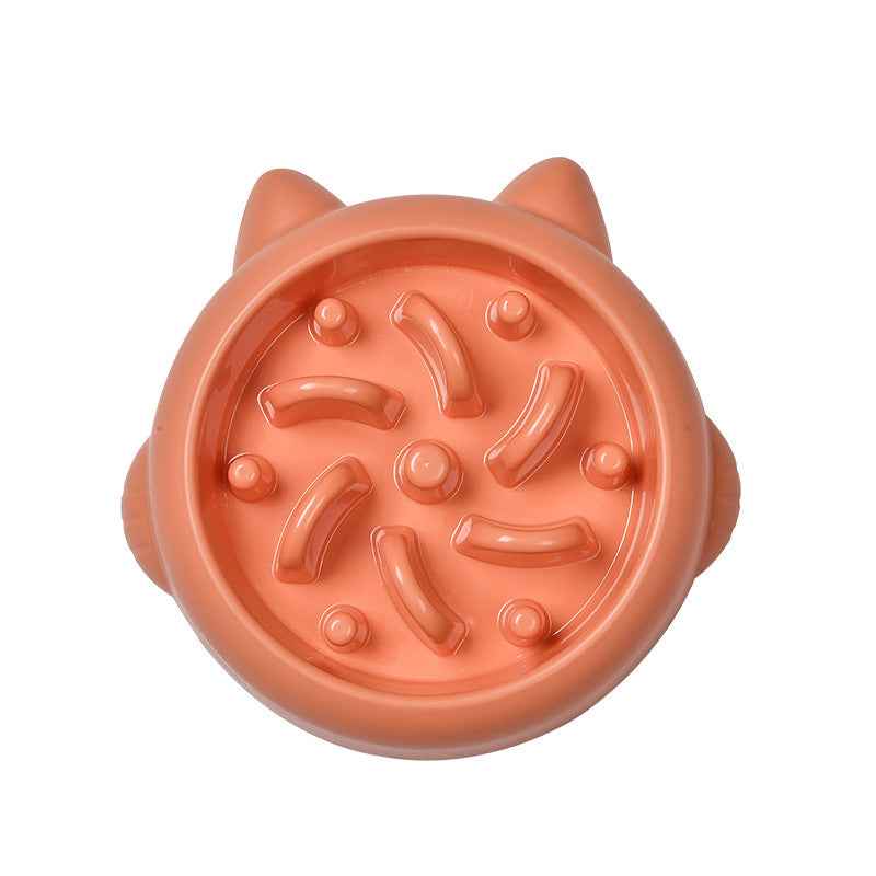 Petra store orange pet slow feeder bowl with raised patterns to promote healthy eating