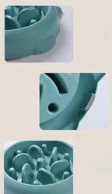 Petra store Pet Slow Feeder Bowl in teal with raised maze design to slow pet eating
