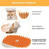 Pets Steam Brush spiral silicone toothbrush for gentle pet hair massage and effective hair removal