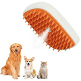 Petra store Pets Steam Brush with orange silicone bristles for grooming dogs and cats