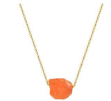 Petra store Pillar Tree Of Life Pendant with orange stone on gold chain necklace