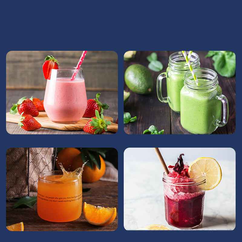 Petra store Portable Blender And Mini Juicer making fresh colorful fruit and vegetable smoothies