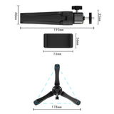 Petra store black portable phone tripod with adjustable arms and compact foldable design