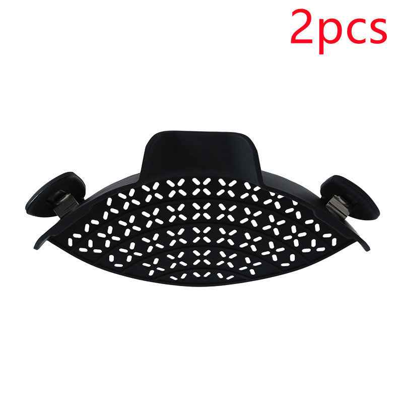 Petra store black Pot Side Drain Stopper with adjustable clamps for kitchen pots 2pcs