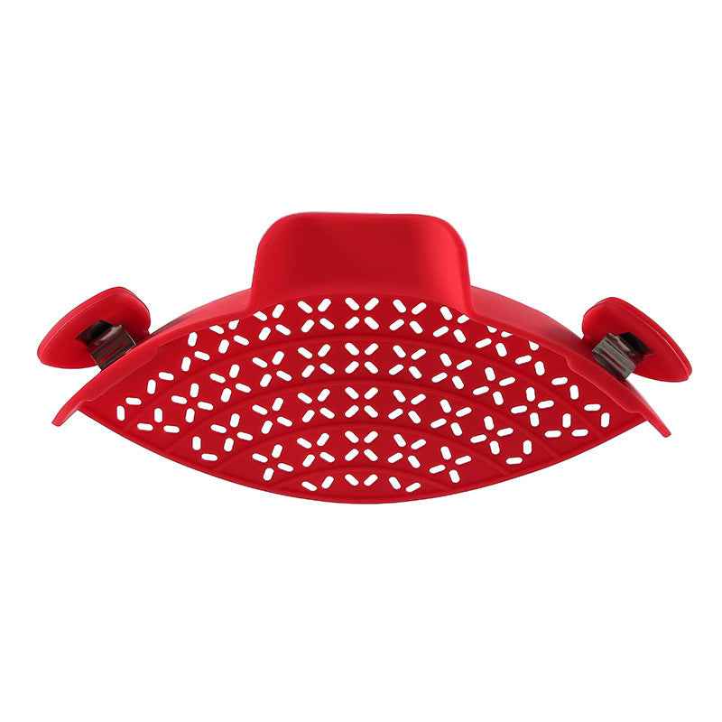 Red Petra store Pot Side Drain Stopper with multiple holes and side clips for kitchen use