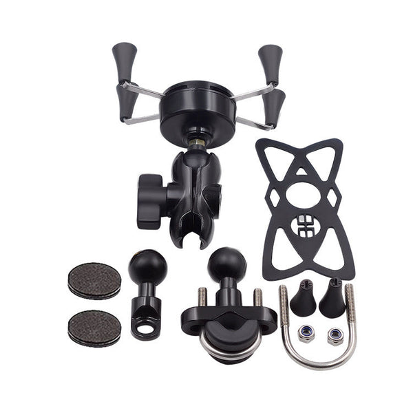 Petra store universal motorcycle phone holder kit with spider strap ball joint and U bolt clamp