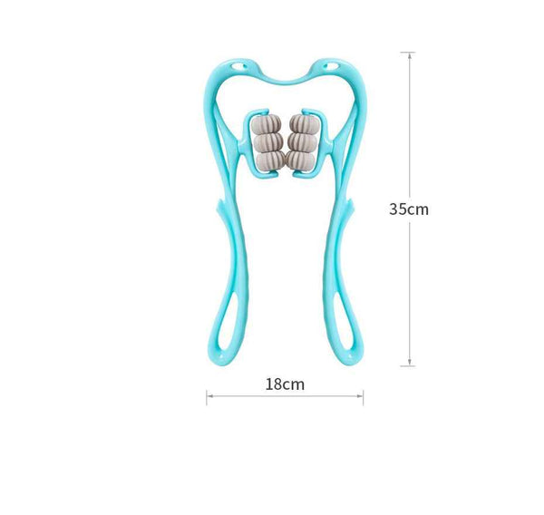 Petra store Six-Wheel Neck Massager aqua handheld roller with six massage wheels for neck and shoulder relief