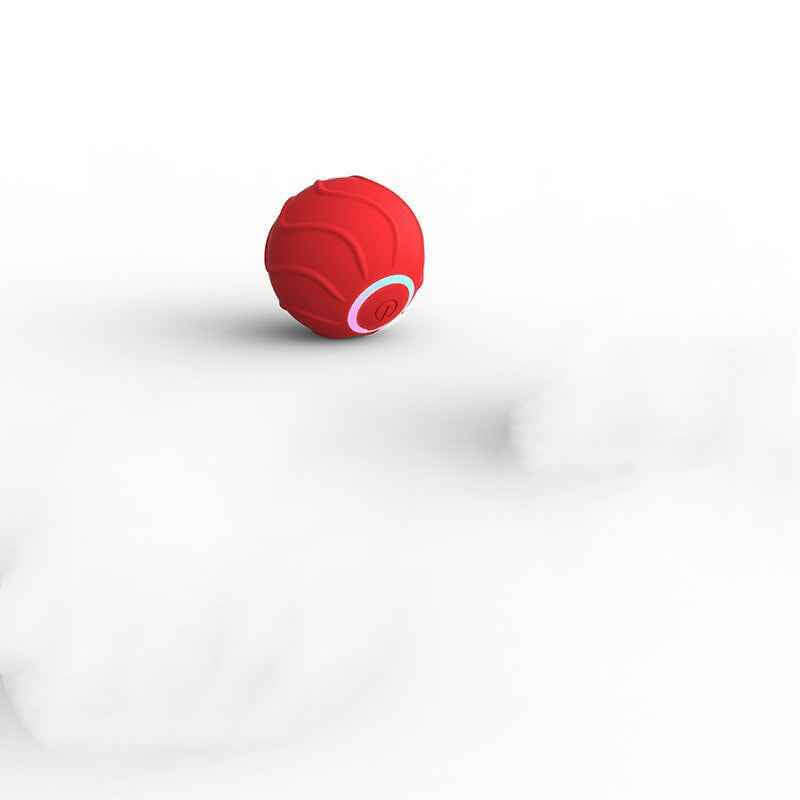Red textured electronic pet toy ball by Petra store Jumping Ball For Kittens for playful indoor cats