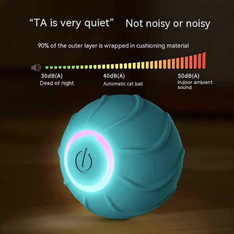 Petra store Jumping Ball For Kittens teal LED interactive toy with soft cushioned shell and power button