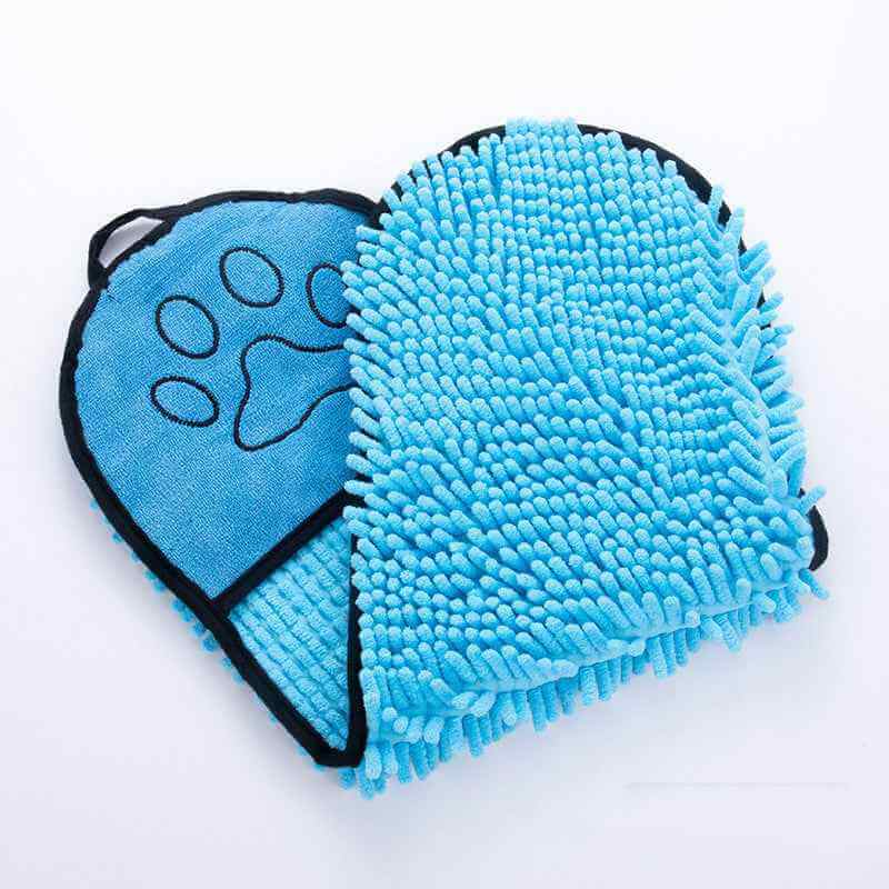Petra store Super Absorbent Pets Bathrobe in blue with soft microfiber texture and paw print design