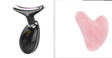 Petra store Thermal Neck Lifting And Massager in black with digital display and pink facial massage stone