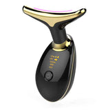 Petra store Thermal Neck Lifting And Massager in black and gold with LED and EMS features