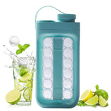 Petra store portable ice ball maker kettle teal travel bottle with visible ice ball molds and lime drink