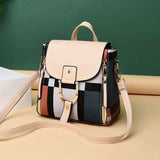 Petra store stylish bag for women beige flap checkered crossbody with top handle and gold hardware
