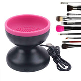 Petra store Makeup Brush Cleaning Machine with USB cable and pink silicone cleaning bowl for brushes