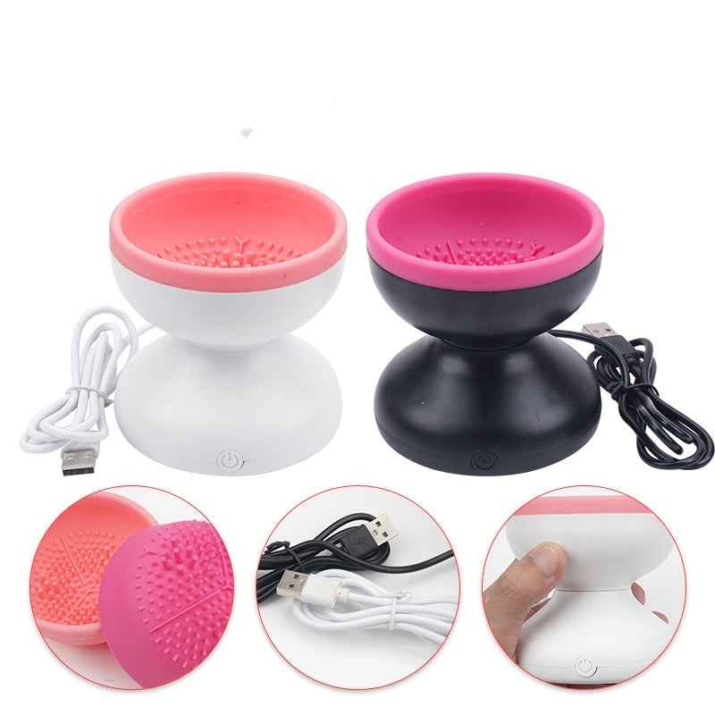 Petra store Makeup Brush Cleaning Machine dual color silicone brush cleaner with USB charging cables