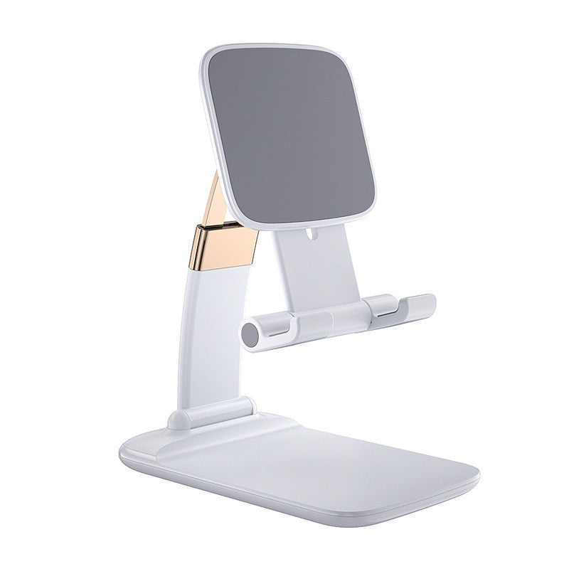 White and gold portable phone stand for desk with adjustable height and sturdy base from Petra store