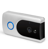 Petra store WiFi Video Doorbell Camera with sleek silver and black design and blue button