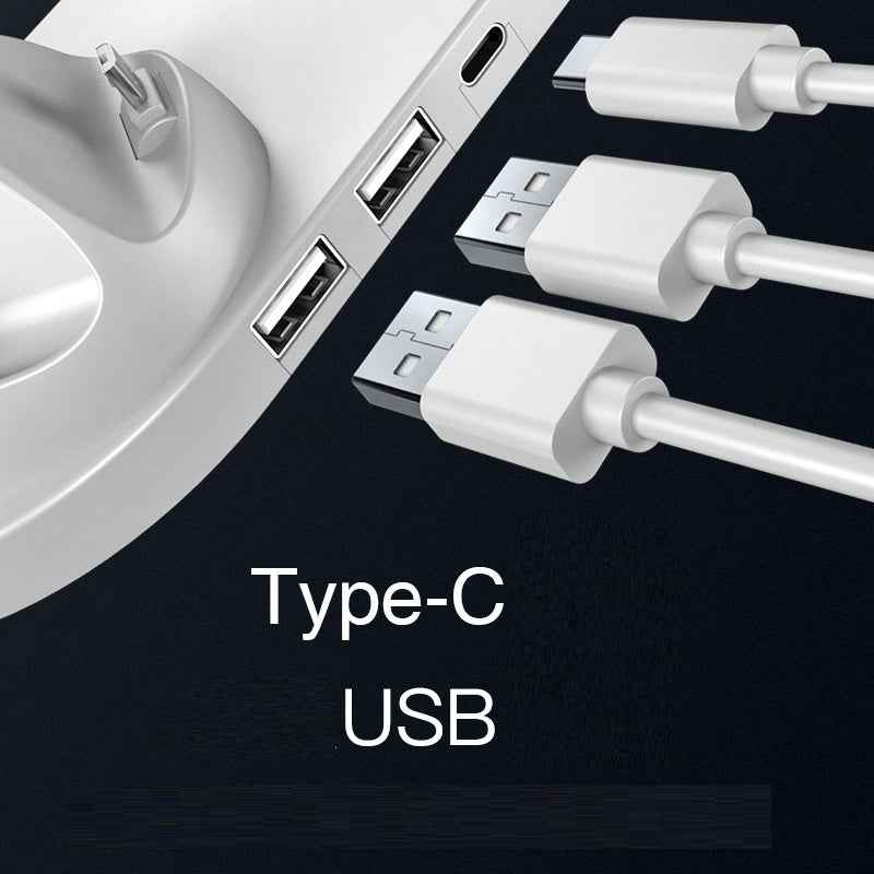 Wireless Charger For Smartphones with Type-C and USB charging ports and multiple cable connectors