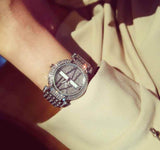 Women's Quartz Watch with sparkling rhinestones and metal band from Petra store fashion accessories