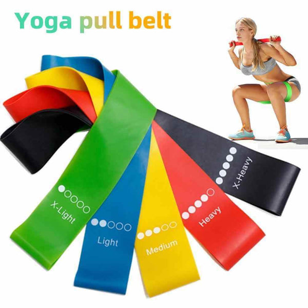 Petra store Yoga Resistance Rubber Bands in multiple colors with different resistance levels for fitness and wellness