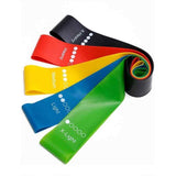 Set of multicolored Yoga Resistance Rubber Bands with different resistance levels for fitness by Petra store